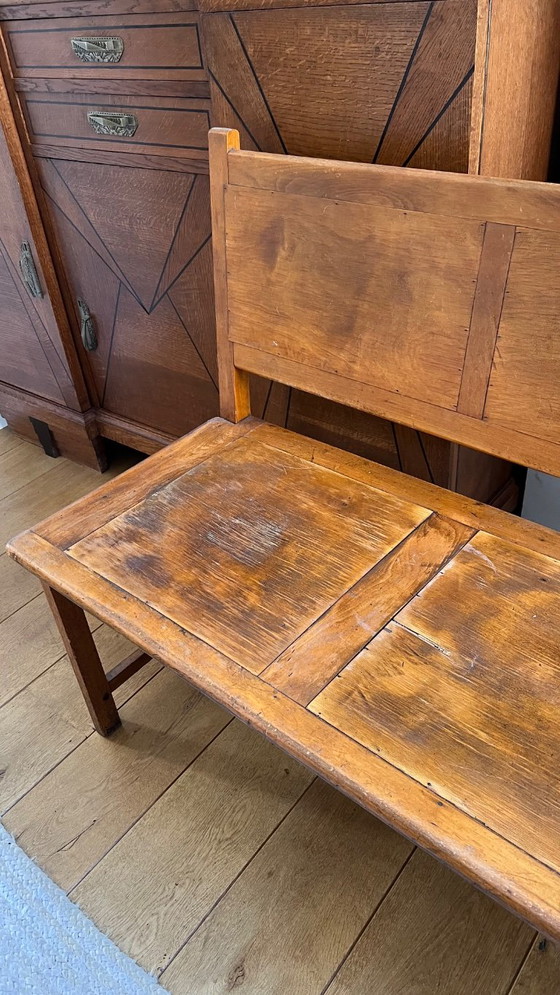 Panchina lunga in legno, prodotta in Finlandia a metà del XX secolo, adatta per sale d'attesa, stazioni o (photo 23 of 36)