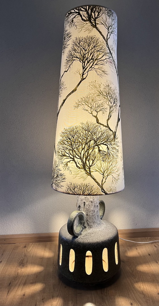 Image 1 of Bellissima lampada da terra vintage Jasba Fatlava della Germania Ovest con doppia illuminazione