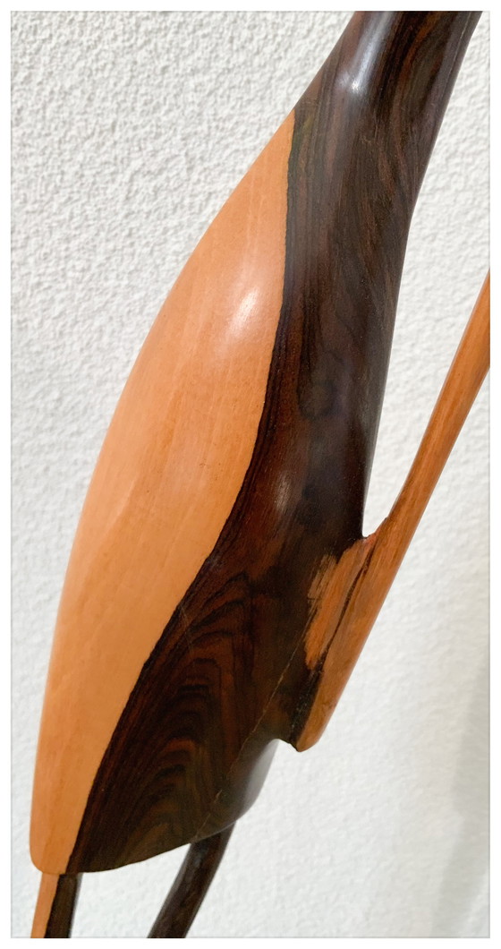 Image 1 of Slank ebbenhouten beeld – modern sculpturaal object (1996)