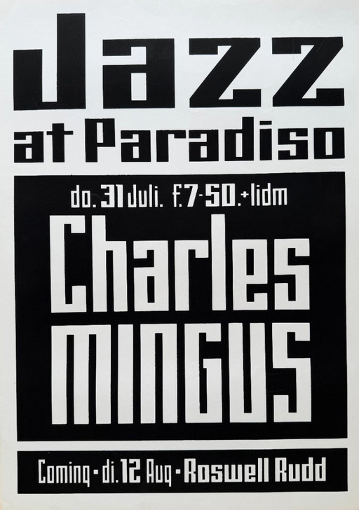 Jazz im Paradiso – Juli 1975, Charles Mingus – Vintage-Druck, gedruckt in den Niederlanden