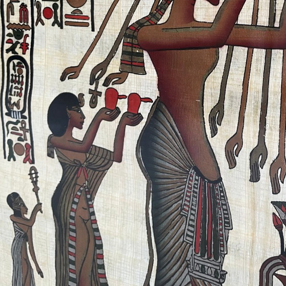 Two signed Egyptian paintings on papyrus – Paintings & Drawings, Other, Paper (photo 8 of 18)