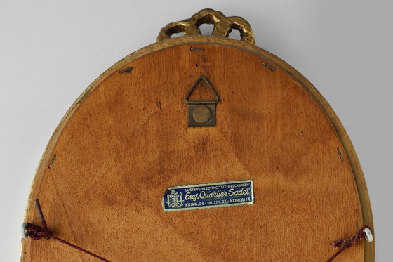 Image 1 of Dutch Wood with Beveled Louis-Philippe Style Mirror labeled Pieterman, 1950s