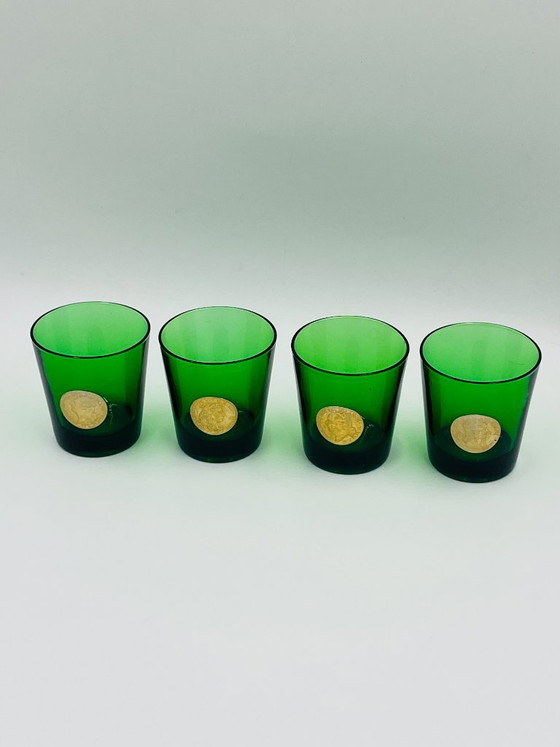 Set van 4 Byrrh & Dubonnet reclameglazen, Glazen & Karaffen, Groen (foto 8 van 8)