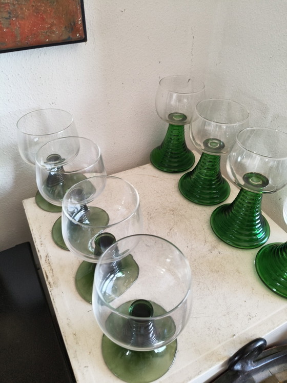Prachtige 8-delige Set Vintage Luminarc Roemer Wijnglazen (4x 15cm, 4x 14cm) – Glazen & Karaffen, Glass (photo 4 of 9)