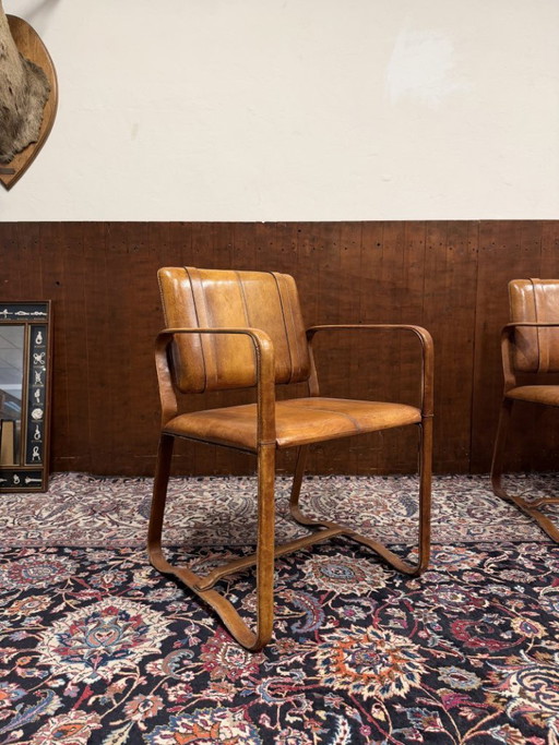 Ralph Lauren Style Leather Chair With Buckle - Jacques Adnet