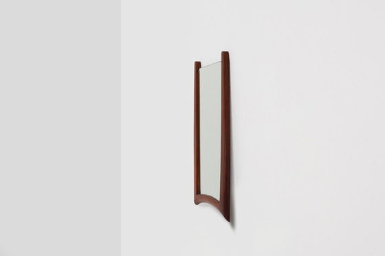 Image 1 of Miroir mural en teck massif scandinave organique des années 1960