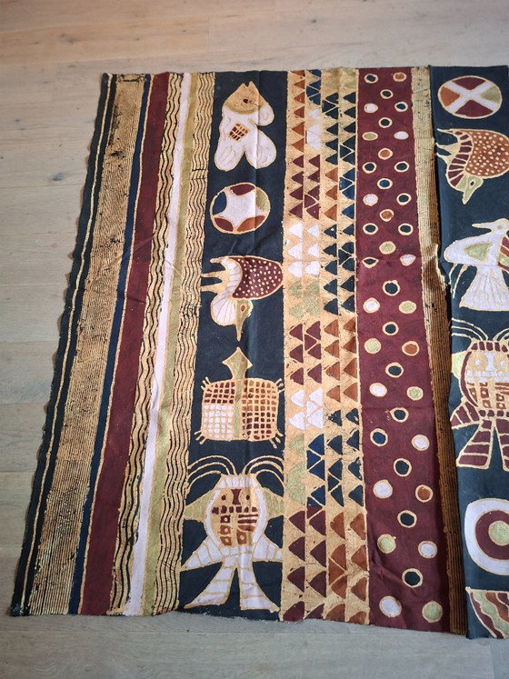 Image 1 of Stammes-Wandbehang, handbemalt und gestempelt, Simbabwe