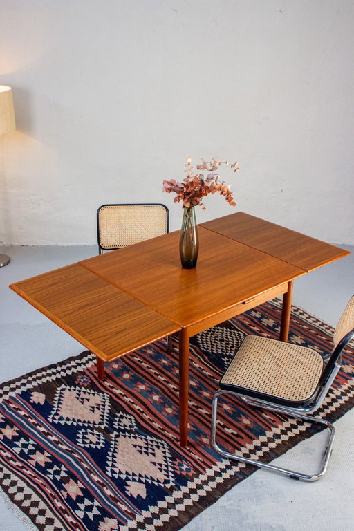 Vintage teak dining table AM ​​Mobler Danish square mid-century