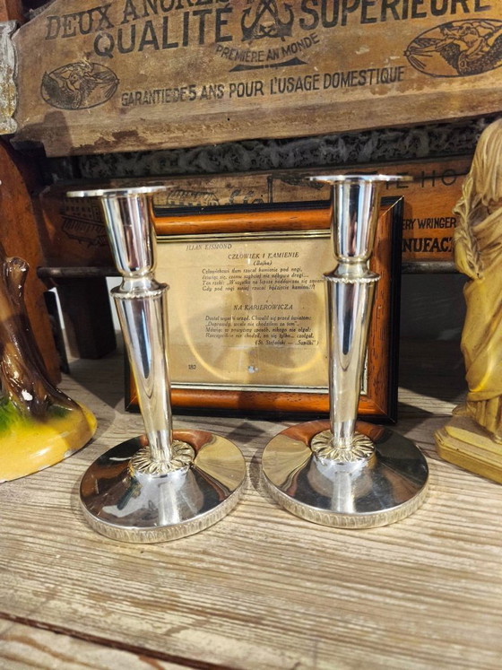 Image 1 of Silver Candlesticks, Pair.