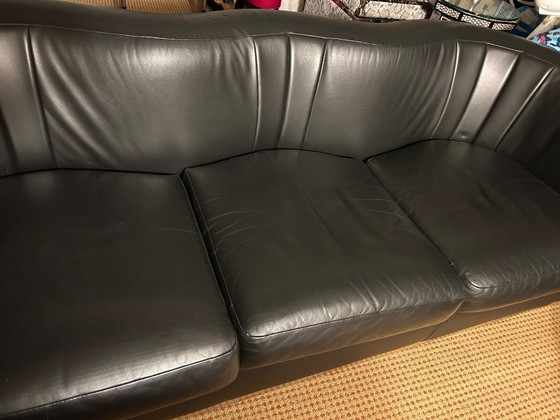 Image 1 of Three-Seater Sofa Onda by Zanotta Black Leather