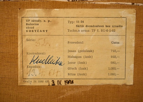 Image 1 of Armoire vintage par UP Závody, 1960, Tchécoslovaquie