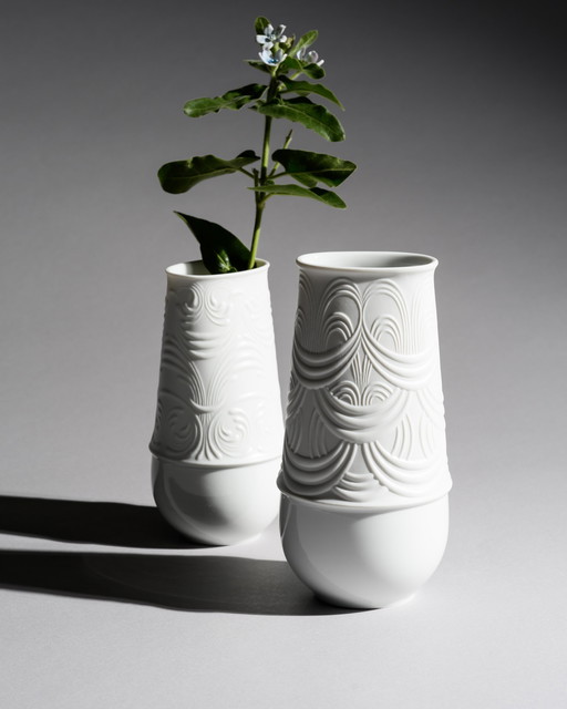 Rosenthal Vase Bjørn Wiinblad Bisque Porcelain Matte & Glossy Relief MCM WGP