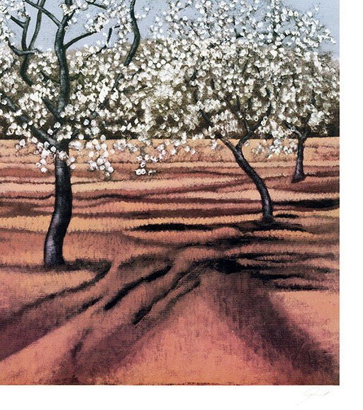 Taubert, Gerhard - Blossoming trees - Color lithograph