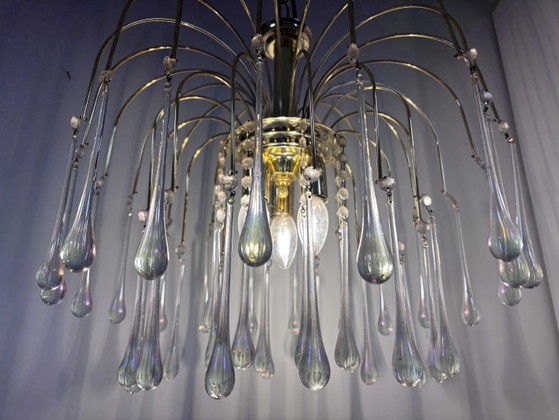 Hollywood Regency Teardrop Chandelier – Massive Belgium – Glass (photo 5 of 14)