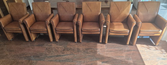 6x Art Deco Stoelen - Schapenleer Cognac – Jan Frantzen, Dining chairs, Leather (photo 6 of 11)