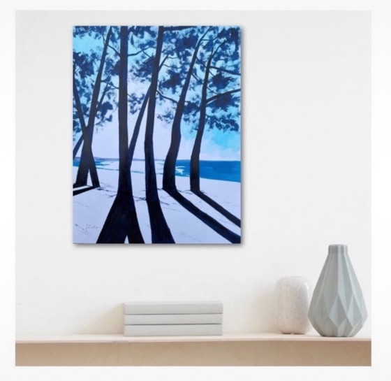 Image 1 of Inchiostro indaco su carta bianca, 40x30cm