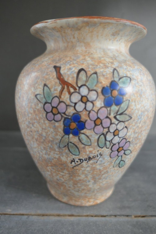 Art Deco A. Dubois vaas pastelkleuren