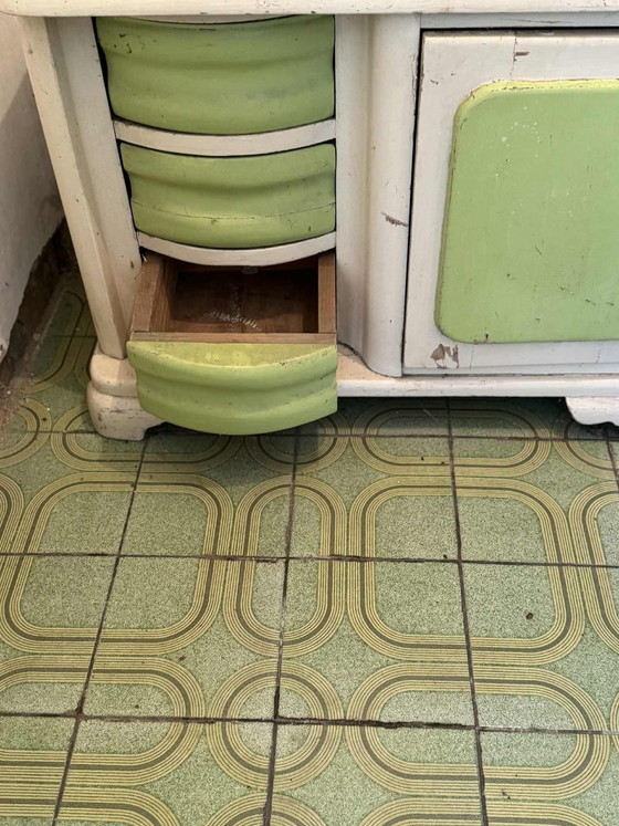 Vintage Green and White Wooden Washstand, 1950s – Dressing tables, Rustic (photo 4 of 6)
