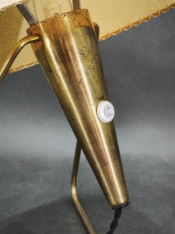1960s Brass Table Lamp by Helena Frantová, Czechoslovakia – Metal, Paper (photo 7 of 10)