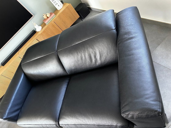 Image 1 of OLTA Spectra Sofa Set – Black Leather – Impeccable Condition