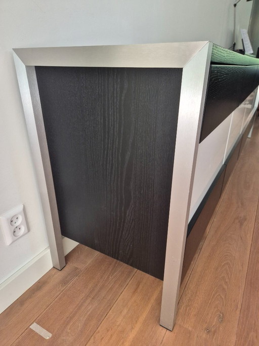 Sideboard in Schwarz und Weiß, 240 x 76,5 x 50 – dressoirs, Metal, Wood (photo 2 of 5)
