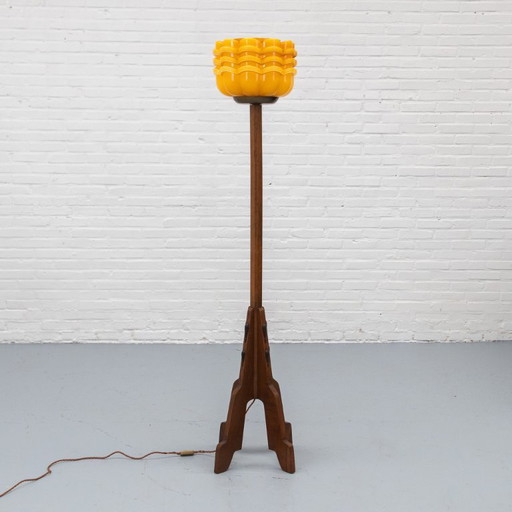 Lampadaire Art Déco – vloerlampen, Glass, Wood