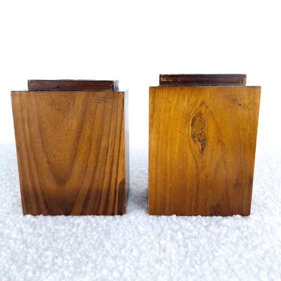 Image 1 of 2 candelieri in legno art déco vintage anni '20/'30