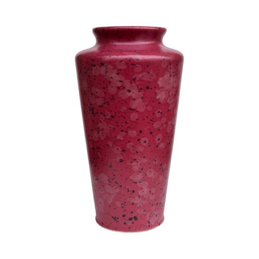 Burgundy ceramic vase MF Design, Germany 1980s.