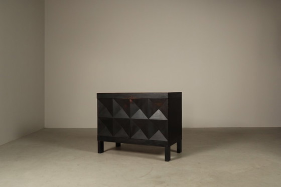 Jean Batenburg für MI Brutalistischer Getränkeschrank aus Ebonisiertem Eichenholz, Belgien, 1960er – Wood (photo 14 of 16)
