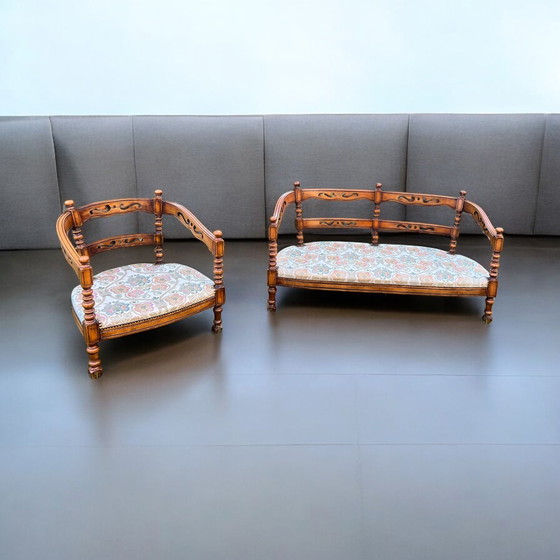 Image 1 of Giorgetti Gallery set with two-seater sofa and armchair