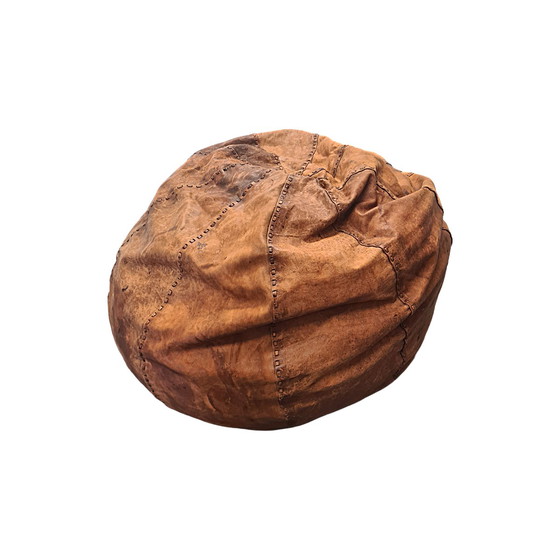 Image 1 of Großer italienischer Vintage-Sitzsack aus Leder, 1970er Jahre