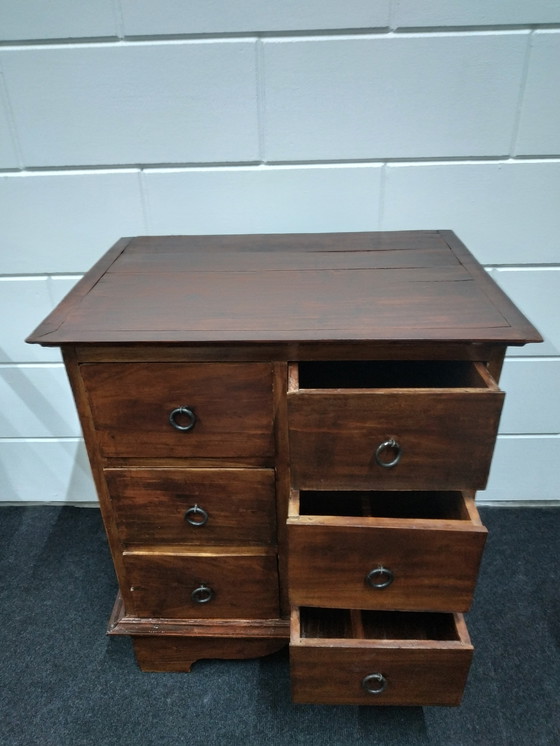 Image 1 of Rustic Vintage wooden chest of drawers wall cabinet