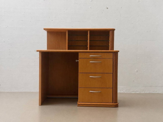 Scrivanie vintage con ripiano e struttura scanalata, anni '90 – Wood (photo 12 of 14)