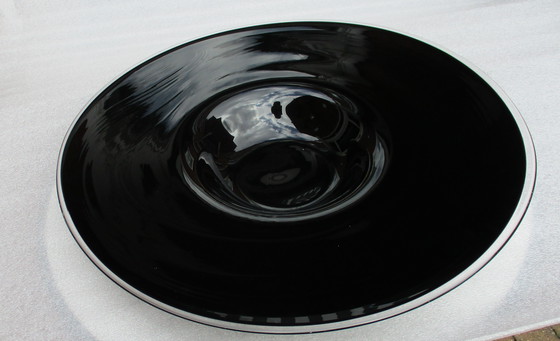 Image 1 of Large Bowl, 58 cm, 4.5 KG, Black With Transparent Piping, Made In Denmark