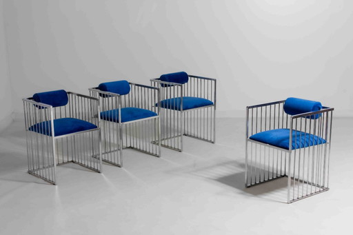 Chrom-Art-Deco-Käfigstühle