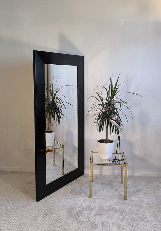 Image 1 of Barbara Barry – Grand miroir design noir laqué, élégant et intemporel 