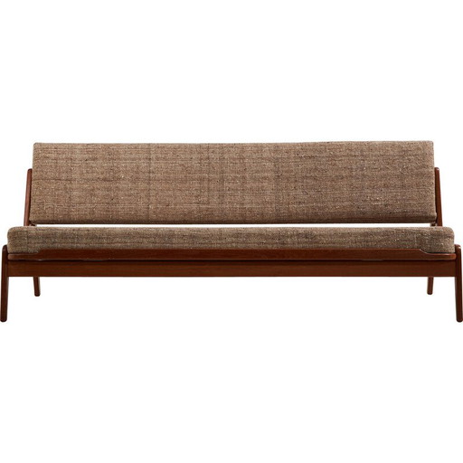 Sofá vintage de tres plazas de madera de teca de Arne Wahl Iversen para Komfort, 1960
