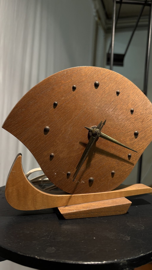 Horloge de table vintage Mid Century - Design sculptural des années 1950/60