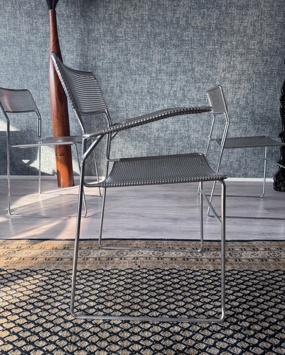 Image 1 of Juego de 3 sillas apilables cromadas "Sultana" de Arrben International, ca 80s