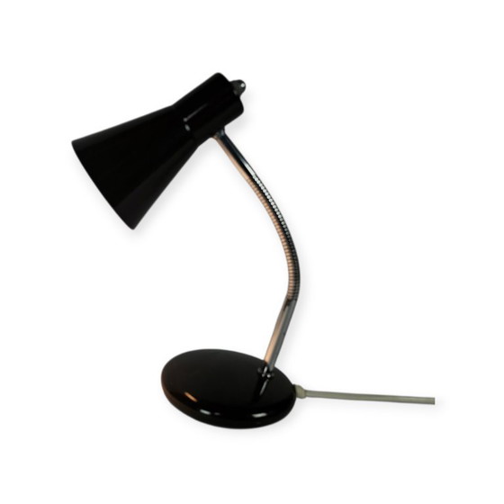 Image 1 of Tafellampje -'gooseneck' - chroom - metaal - vintage design - Italie - 1970's