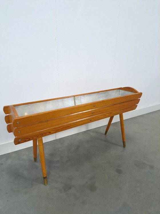 Image 1 of Plantentafel, bloempot uit Zweden met gouden pootjes