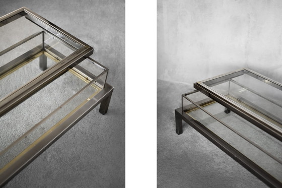 Image 1 of Vintage coffee table with glass cabinet by Maison Jansen, France 1970