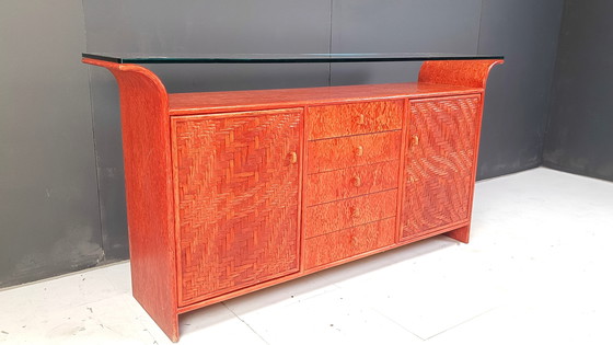 Image 1 of Buffet vintage en rotin, 1970