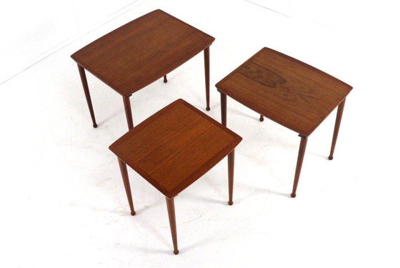 Image 1 of Jørgen Aakjær Jørgensen for Møbelintarsia nesting tables vintage Danish design