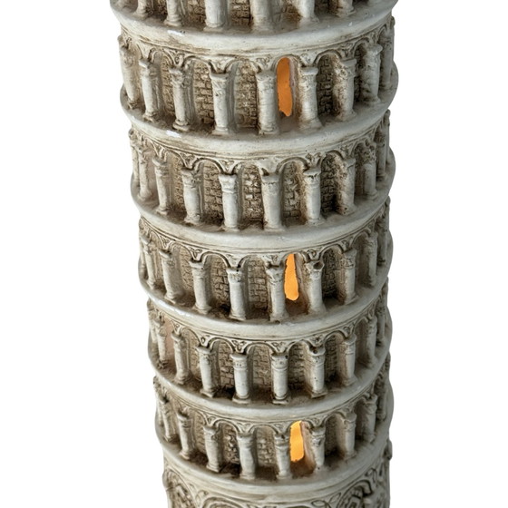 Image 1 of Vintage - Ceramic - Table lamp in the shape of the leaning tower of Pisa - Ca. 1980’s