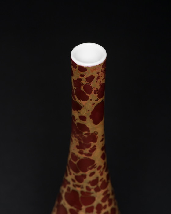 Image 1 of Rosenthal H. Drexler Vase Duo en porcelaine peinte à la main et boîte à couvercle Goldfeuer