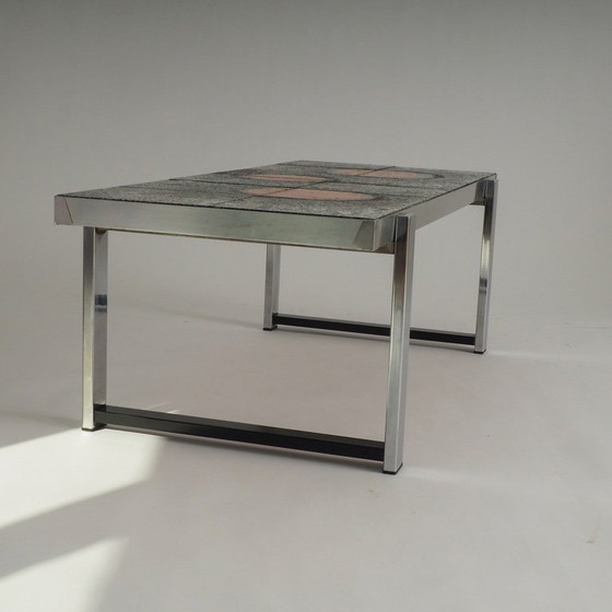 Image 1 of Mid-Century Modern Sunburst Tile Coffee Table