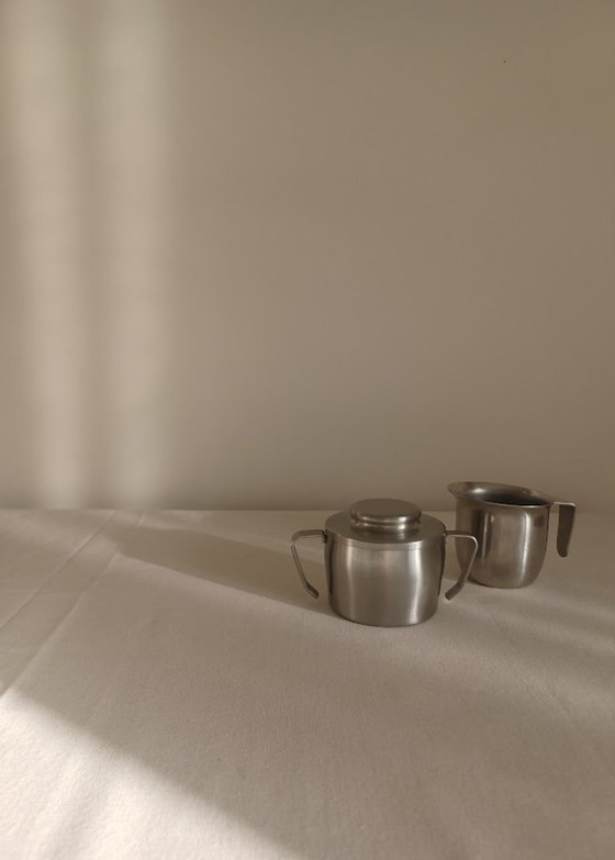 Image 1 of Mid-century barista set. Motta Italy and Assenmaker. Stainless steel and stainless steel.