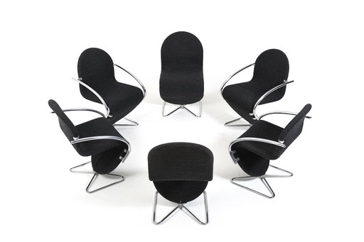 Verner Panton pour Fritz Hansen 1973 Série 1-2-3 Base papillon