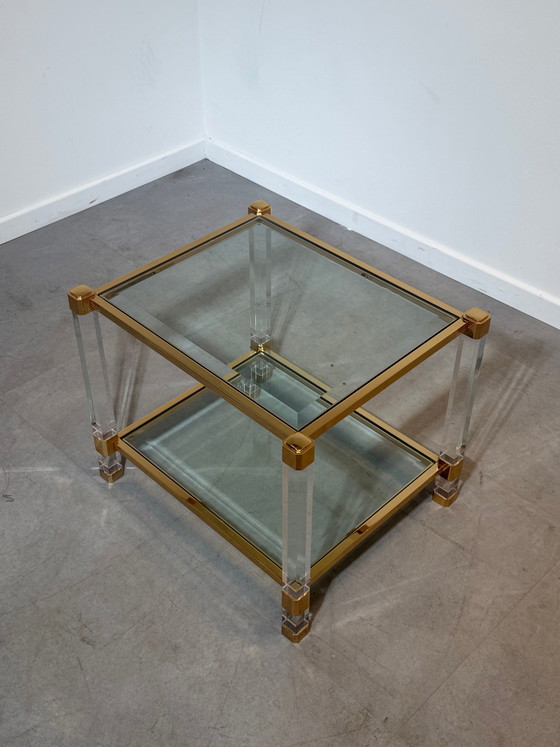 Vintage Brass & Lucite Sidetable – Side tables, Glass (photo 3 of 3)